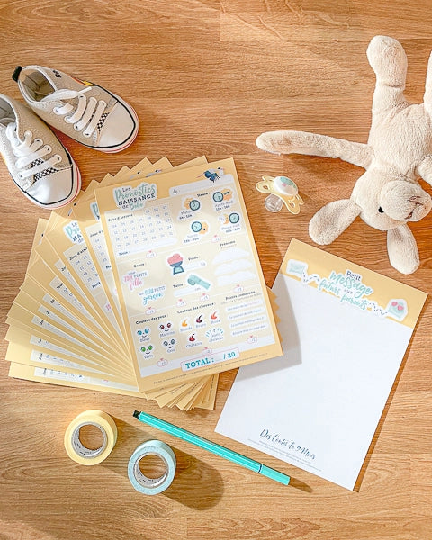 Pronostics naissance bébé baby shower jaune