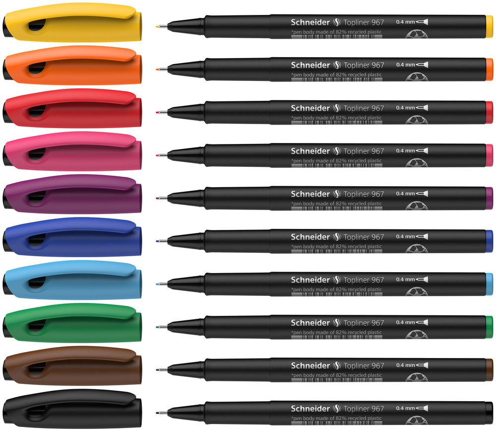 Lot 10 stylos colorés pointe fine 0,4 mm