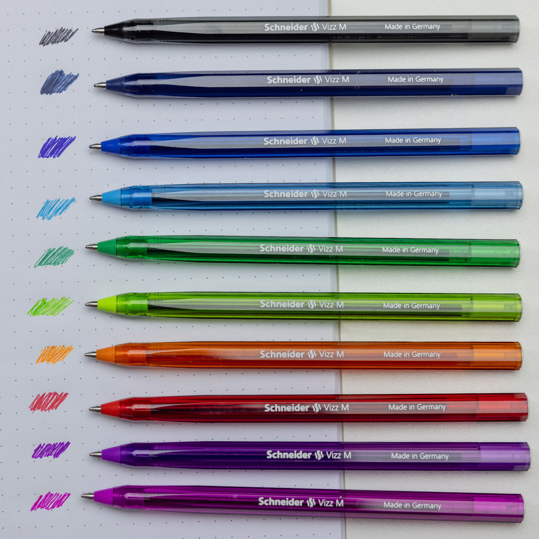 Lot 10 stylos à bille colorés