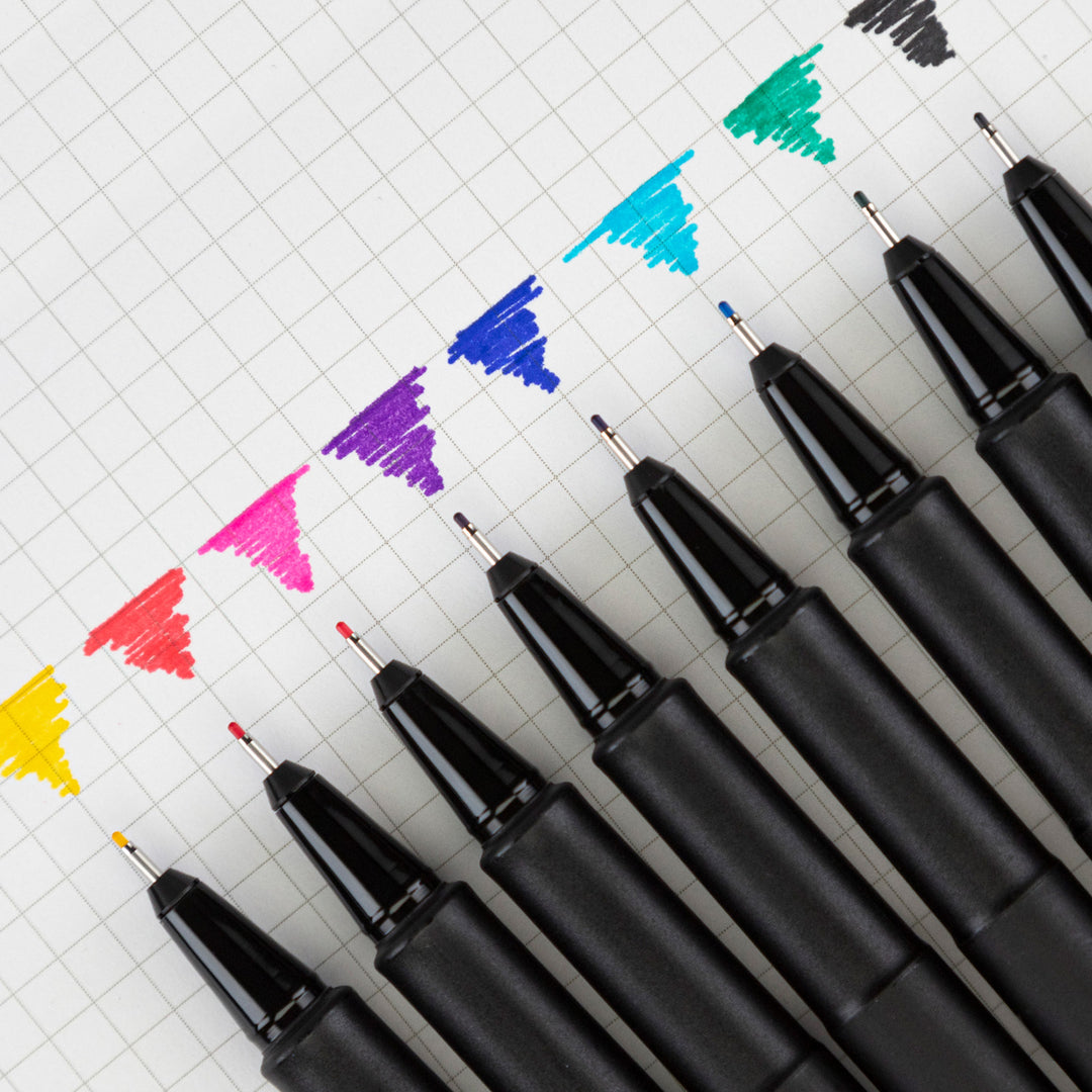 Lot 10 stylos colorés pointe fine 0,4 mm