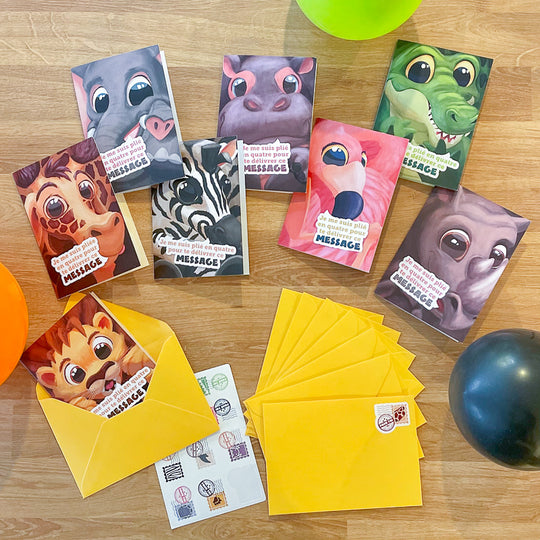 Cartes invitations anniversaire enfants Savane