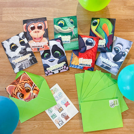 Cartes invitations anniversaire enfants forêt tropicale