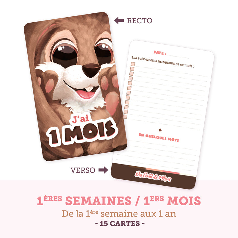 Cartes étapes premières fois bébé premier mois