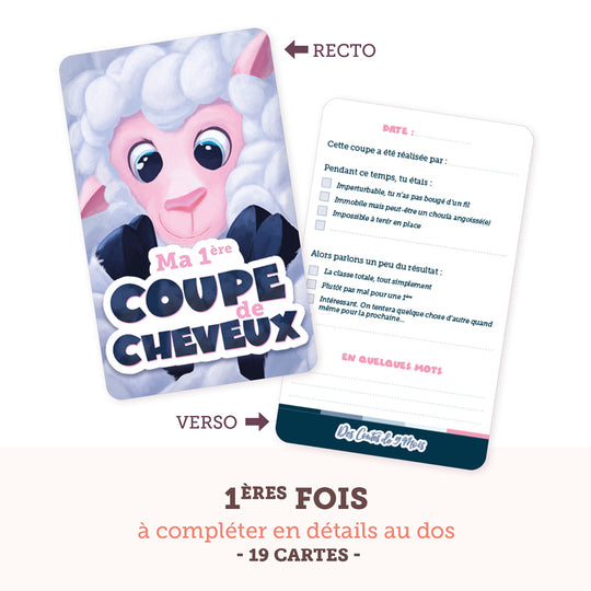 Cartes étapes premières fois bébé coupe cheveux