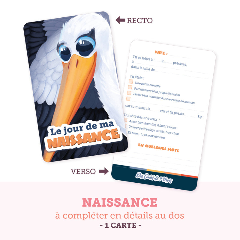 Cartes étapes premières fois bébé naissance