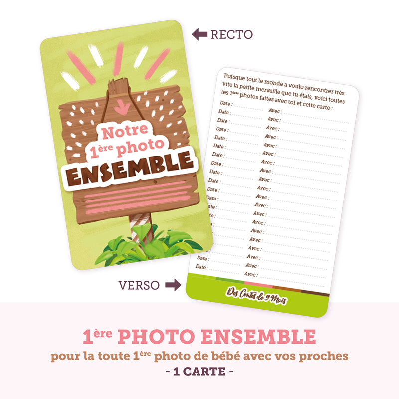 Cartes étapes premières fois bébé photo ensemble famille