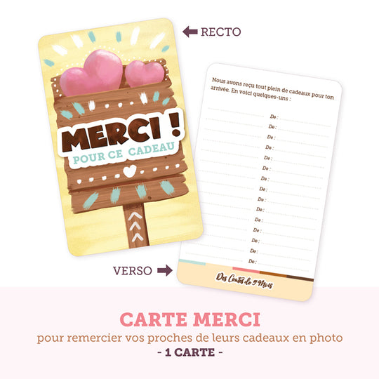 Cartes étapes premières fois bébé carte merci