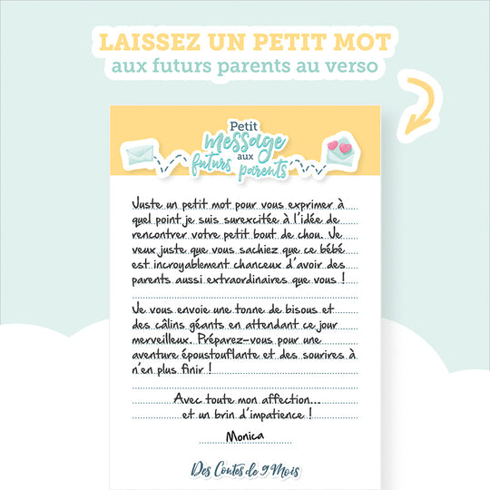 Pronostics naissance bébé - jeu baby shower - message futurs parents